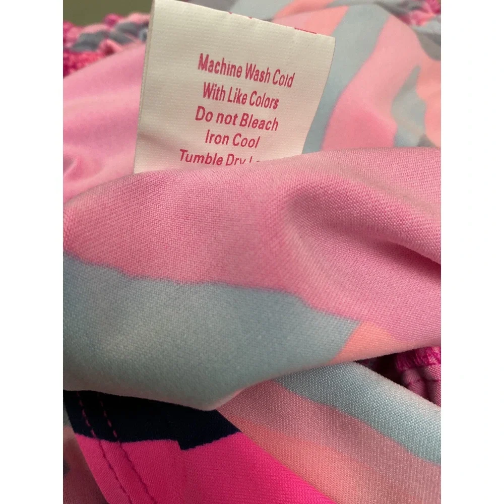 Julie Brown NYC Wrap Geometric Print Pink Blue jumper Romper shorts‎ Small